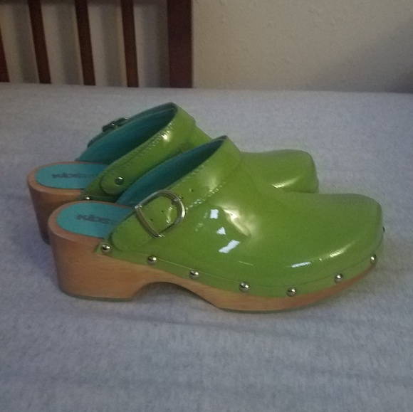 lime green clogs